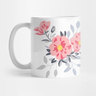 Bouquet of camellias in grey and pink Mug